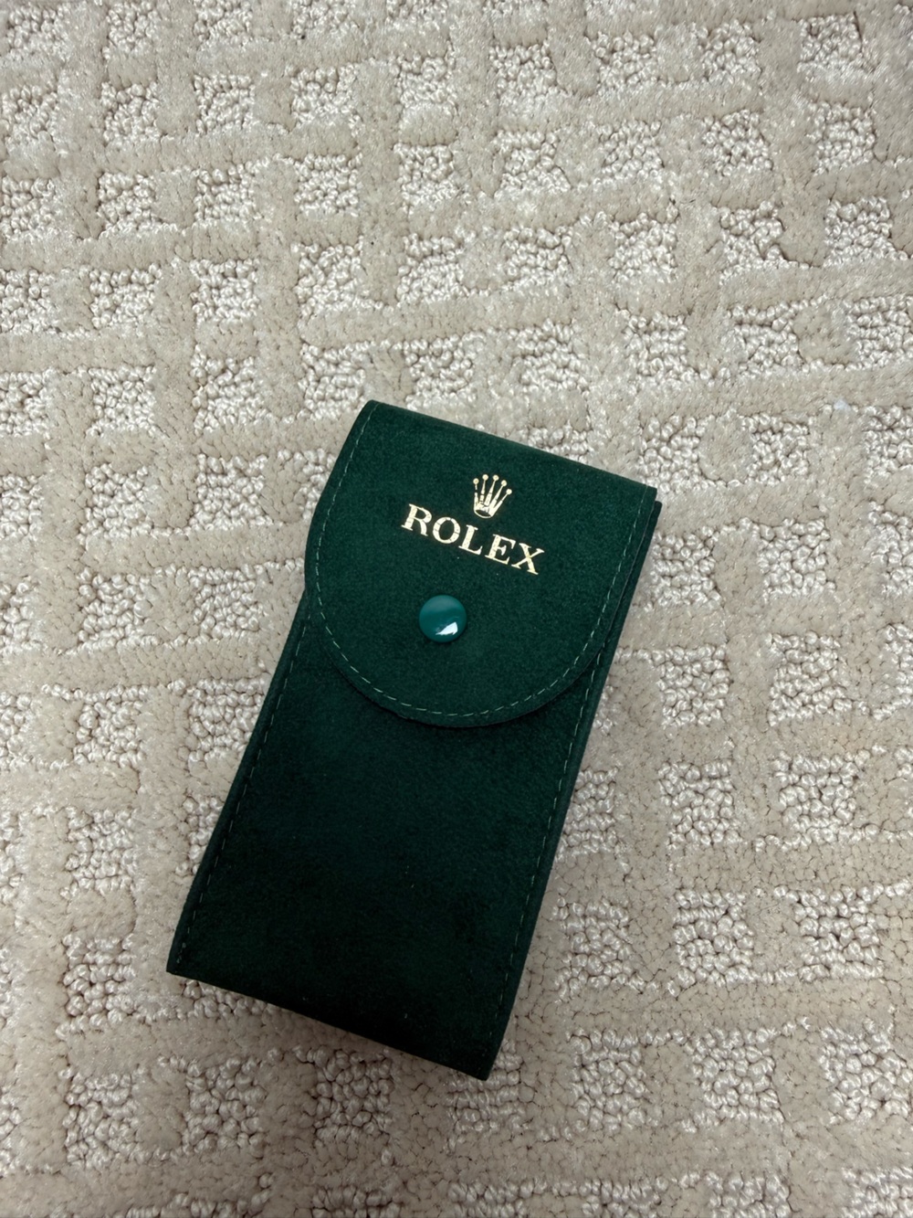 ROLEX | RARE Green Suede Watch Service Travel Pouch - Picture 2 of 7